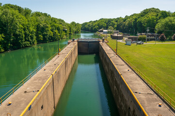 The Cayuga and Seneca Canal in Seneca Falls, New York State