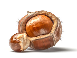 Hazelnuts isolated on white background.