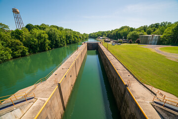 The Cayuga and Seneca Canal in Seneca Falls, New York State