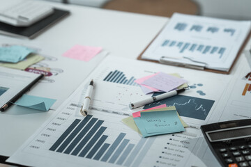 American, African, and Asian employees discuss market research results or sales statistics in briefings with Korean and Caucasian colleagues in the office.