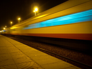 train lights at night 