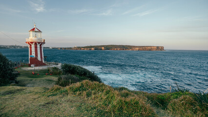 Fototapeta na wymiar Hornby Lighthouse stands guard at the entrance to Sydney Harbour.