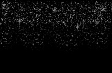 Obraz premium Christmas background of snowflakes on black background