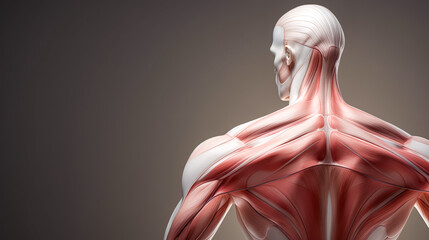 Conceptual anatomy healthy skinless human body, muscle system set. - obrazy, fototapety, plakaty
