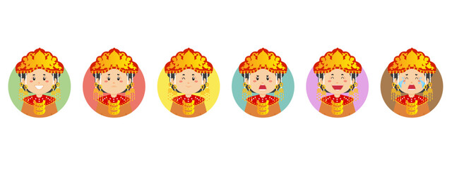 South Sumatra Avatar with Various Expression