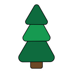 A simple green spruce. Postcard, banner design element and sticker