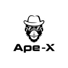 FUNNY APES WITH HAT ILLUSTRATION VECTOR LOGO