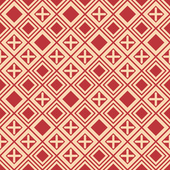 Japanese Embroidery Diamond Net Vector Seamless Pattern