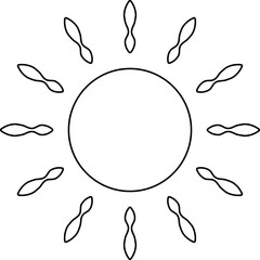 Sun line icon. Sun outline star icons or logo collection. Summer, sunlight, sunset, sunburst. Vector illustration.