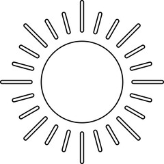 Sun line icon. Sun outline star icons or logo collection. Summer, sunlight, sunset, sunburst. Vector illustration.