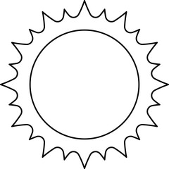 Sun line icon. Sun outline star icons or logo collection. Summer, sunlight, sunset, sunburst. Vector illustration.