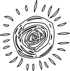 Sun line icon. Sun outline star icons or logo collection. Summer, sunlight, sunset, sunburst. Vector illustration.