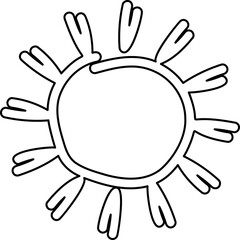 Sun line icon. Sun outline star icons or logo collection. Summer, sunlight, sunset, sunburst. Vector illustration.
