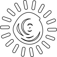 Sun line icon. Sun outline star icons or logo collection. Summer, sunlight, sunset, sunburst. Vector illustration.