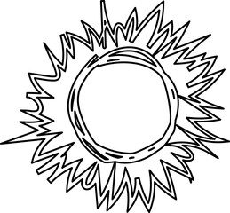 Sun line icon. Sun outline star icons or logo collection. Summer, sunlight, sunset, sunburst. Vector illustration.