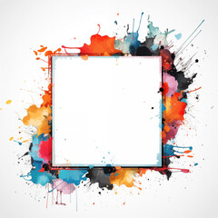 Colorful square frame on white background, post, header, cover, abstract
