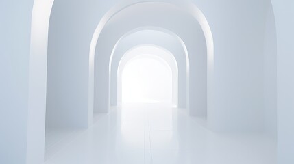 inside white wall corridor background illustration modern abstract, business hall, space design inside white wall corridor background