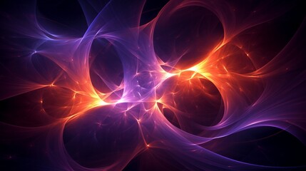 A mesmerizing fractal design with deep purples and fiery oranges in high resolution 8K, perfect for an abstract wallpaper.