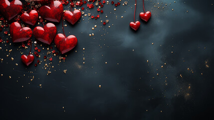 Valentines day background with hearts