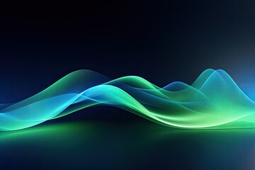 Abstract background with blue and green waves. Vector illustration eps10, Modern technology wallpaper with abstract blue and green digital waves, AI Generated - 674419609