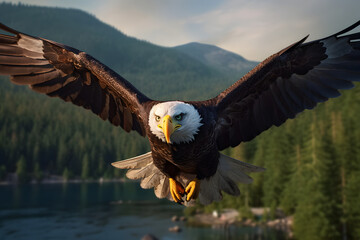 Obraz premium bald eagle in flight. 