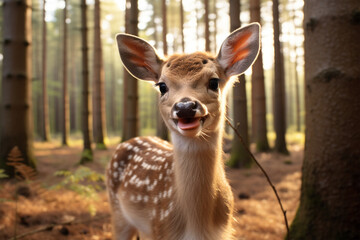 photo of a deer laughing