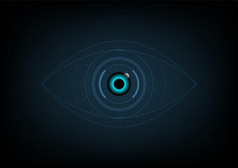 the eye abstract blue background with circles