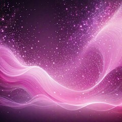 Futuristic digital  pink flowing particles wave and sparkling light abstract background. A Generative AI Digital Illustration.