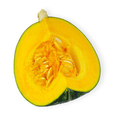 Slice pumpkin isolated on white background