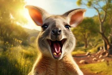 Foto op Plexiglas photo of a kangaroo laughing © Imor