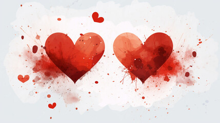 Watercolor heart. Valentines day Greating card, love, relationship, art, painting.