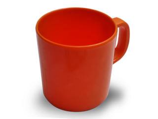 Orange cup mug drink isolated on on white