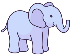 elephant cartoon isolated on white. Generative AI