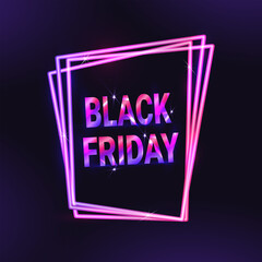Black Friday poster with neon frames