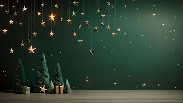 Simple and refined, a solid forest green background is paired with a delicate star pattern in a lighter shade, for a minimalist yet festive feel.
