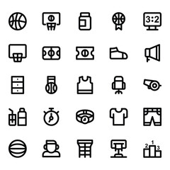 Outline icons for Basketball