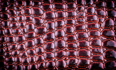 Red elegance leather texture for background with visible details