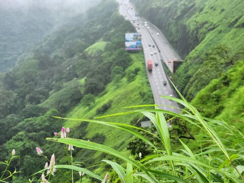 Lonavala, Maharashtra India - Sep 09 2023: A Foggy day at Rajmachi View Point Lonavala.