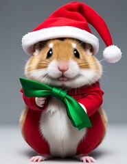 hamster with christmas hat