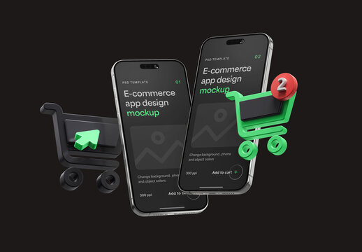 E-commerce app smartphone mockup
