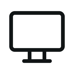 Illustration vector graphic icon of Monitor. Outline Style Icon. Computer And Device Themed Icon. Vector illustration isolated on white background. Perfect for website or application design.