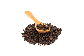 Black pepper isolated on the white background