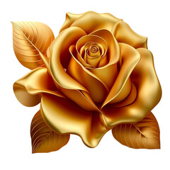 Rose Flower Gold Elegance: Floral Illustration