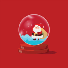 Snow globe with santa claus character design