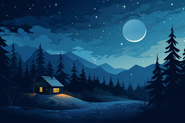 Illustration view of beautiful sky at night