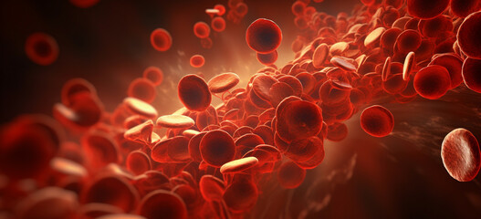 Red blood cells hemoglobin Blood anemia background Human red erythrocytes - obrazy, fototapety, plakaty