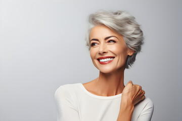 werbung, frau, mittlere reife, sch&ouml;n