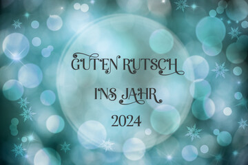 Text Guten Rutsch 2024, Means Happy 2024, Blue Christmas Background