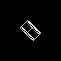 Film tape simple line icon isolated on black background