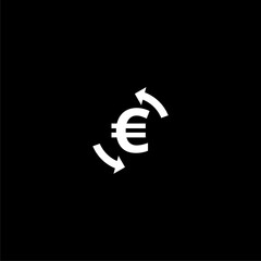 Money exchange icon isolated on black - obrazy, fototapety, plakaty